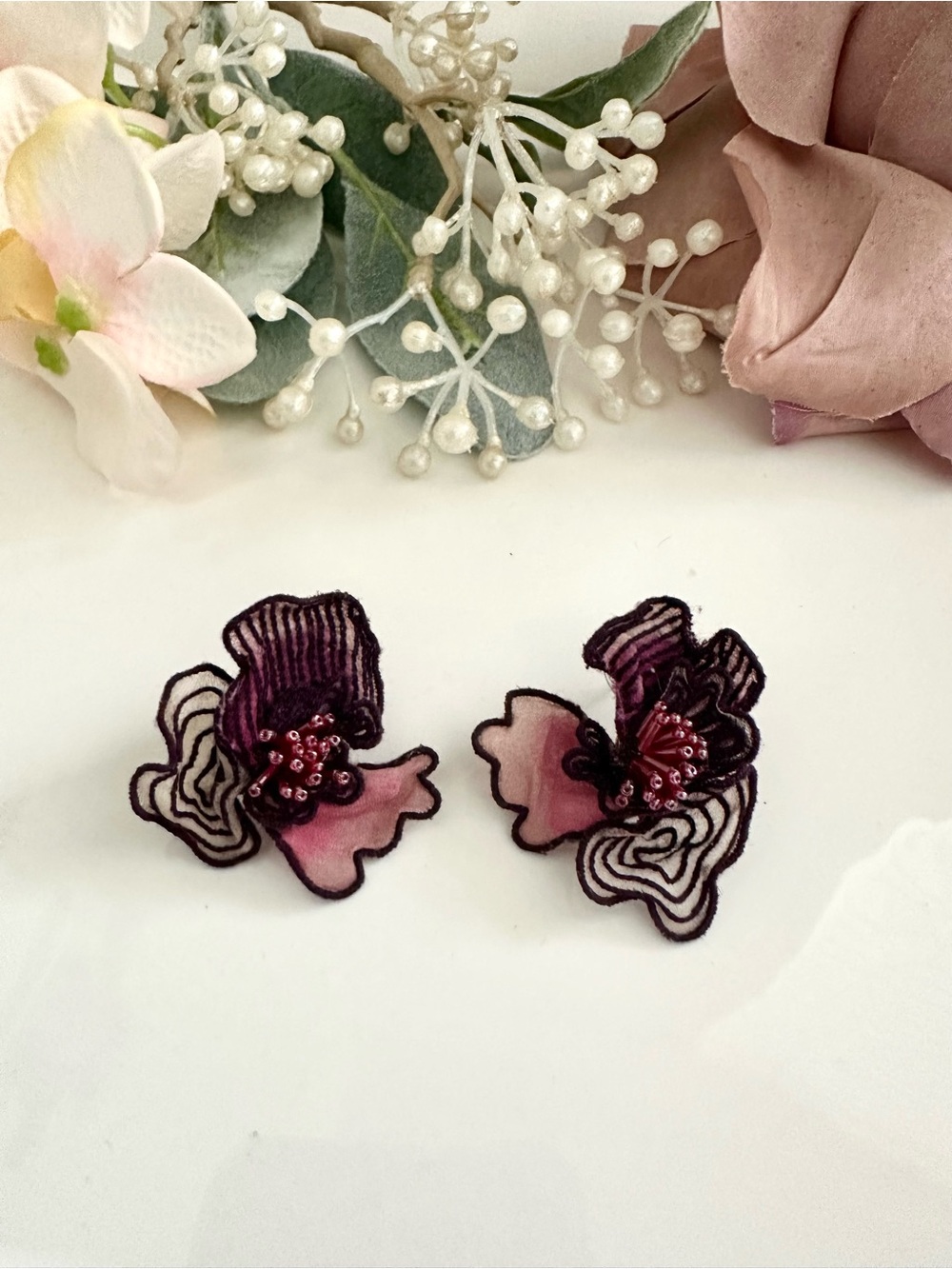 Mignonne Gavigan orchid stud earrings